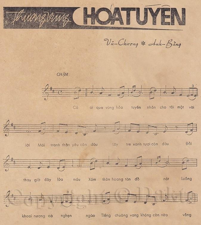 Sheet nhạc Thương Vùng Hỏa Tuyến